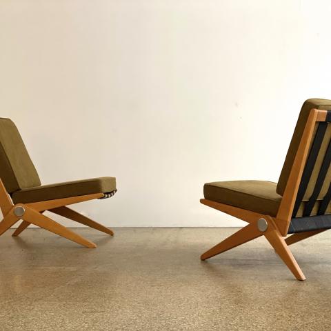 GALERIE DESPREZ BREHERET PIERRE JEANNERET CHAIRS